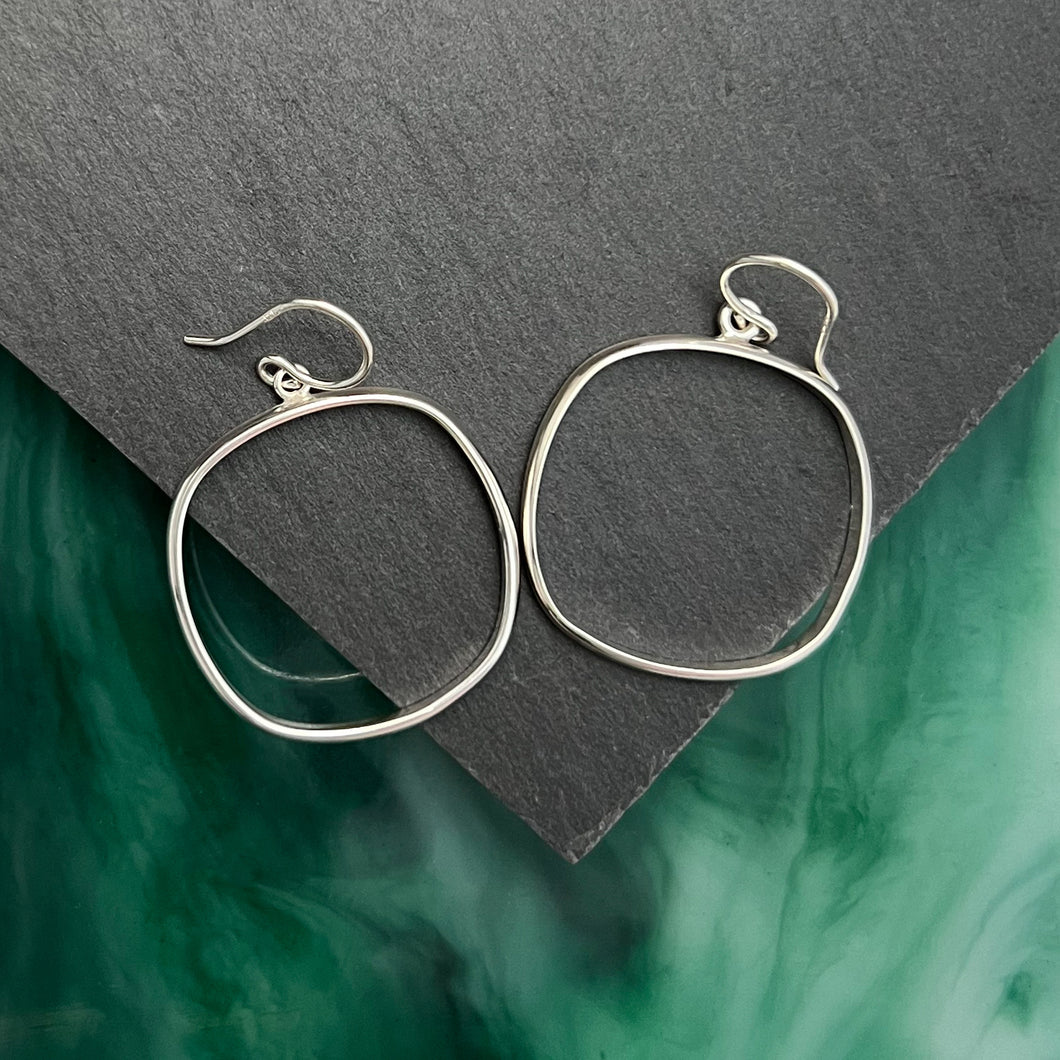 Good Vibes: Rounded Square Hoop Dangle Earrings