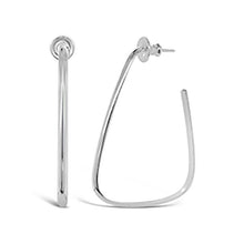 Load image into Gallery viewer, Intrigue: Triangle Silver Hoop Earrings