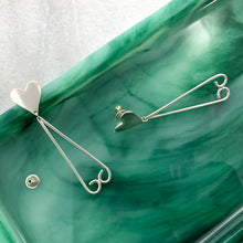 Load image into Gallery viewer, Juliet: Silver Heart Earrings with Dangles