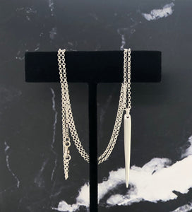 Huntress: Slender Sterling Silver Pendant Necklace