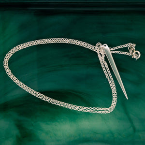 Huntress: Slender Sterling Silver Pendant Necklace